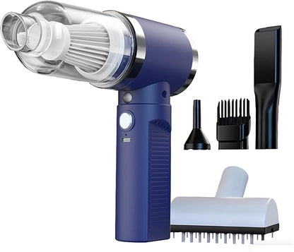 Car Vacuum Portable Cordless,Car Vacuum Cleaner high Power, Home Handheld Vacuum 30Mins Battery,Portable Vacuum Cordless 5000mAh, Small Handheld Vacuum for Car, Home, Pet Cleaning,Office.(Blue)