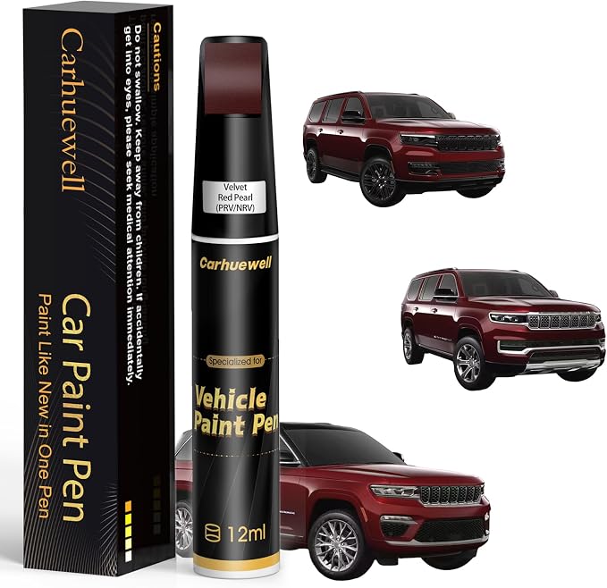 Velvet Red Pearl(PRV/NRV) Touch Up Paint for Jeep, Car Paint Pen Scratch Repair Two-In-One Touch Up Paint, Exact Color Match for Jeep Automotive Scratch Remover for Deep Scratches