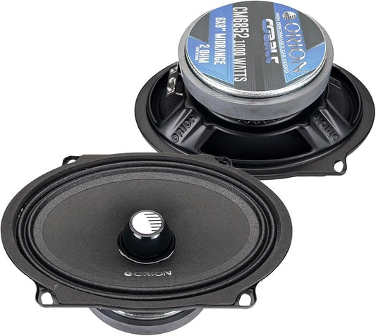 ORION Cobalt CM6852 High Efficiency 5x7 / 6x8 Mid-Range Bullet Loudspeakers, 1000W Max Power, 250W RMS, 2 Ohm, 1.5" Voice Coil - Pro Car Audio Stereo, Midrange Speakers (Pair)