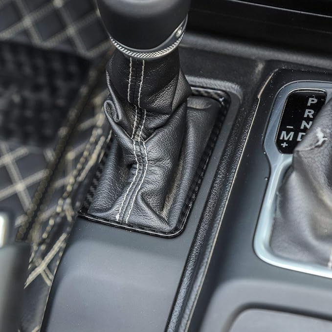 Voodonal for JL 4WD Shift Knob Gear Shift Bezel Front Cup Holder Center Armrest Switch Lock Hole Cover Trim Kits Fit for 2018-2026+Jeep Wrangler JL JLU Gladiator JT Interior Accessories Carbon Fiber