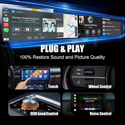 2-in-1 Mini Wireless CarPlay Adapter for Apple iPhone & Android Auto Adapter,2025 Upgrade Wired to Wireless,Plug & Play, Fast Stable Connection Car Play for iOS 10+/Android 11+,USB-A/Type-C Cable