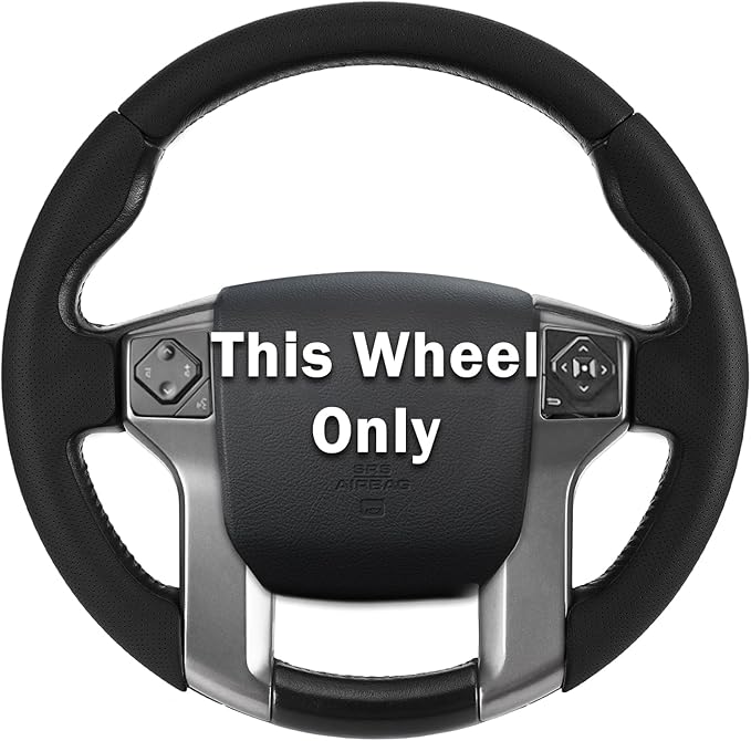 Fit for Tacoma(2012-2023) Steering Wheel Cover, Steering Wheel Cover for Toyota 4Runner(2010-2024) Tundra(2014-2021) Sequoia(2014-2022) Accessories (Perforated Black)