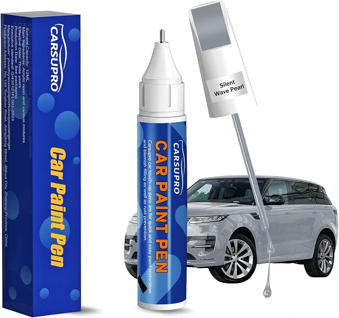 Grey Touch Up Paint for Cars, Auto Gray Car Paint Touch Up Pen, Two-In-One Car Scratch Repair Pen, Quick & Easy Solution to Repair Minor Automotive Scratches Touch Up Paint Pen(Silent Wave Pearl)