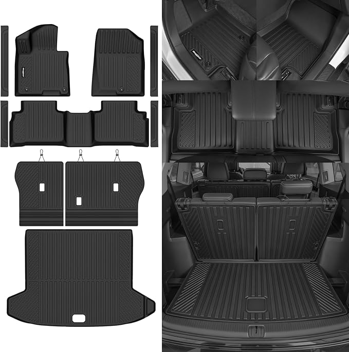 Floor Mats for Hyundai Tucson Gas(Not for Hybrid) 2022-2025 2026, Trunk Mat and Backrest Mat & Door Sill Guard All Weather TPE Protector for Hyundai Tucson Accessories