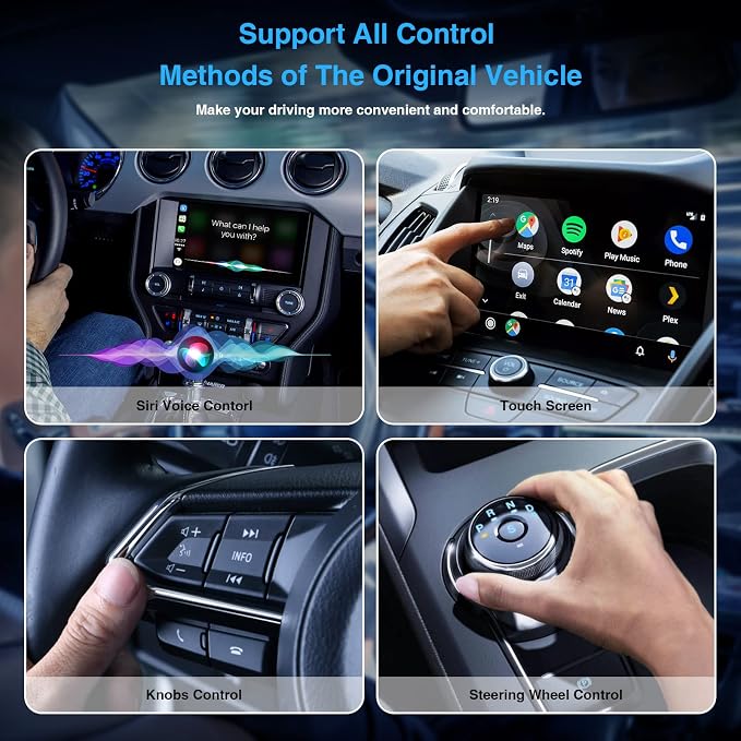 Wireless CarPlay Adapter, Netflix CarPlay Adapter for Car with YouTube, Perfect for CarPlay Wireless Adapter, Android Auto Magic CarPlay Box for Factory Wired CarPlay Cars from 2016-White