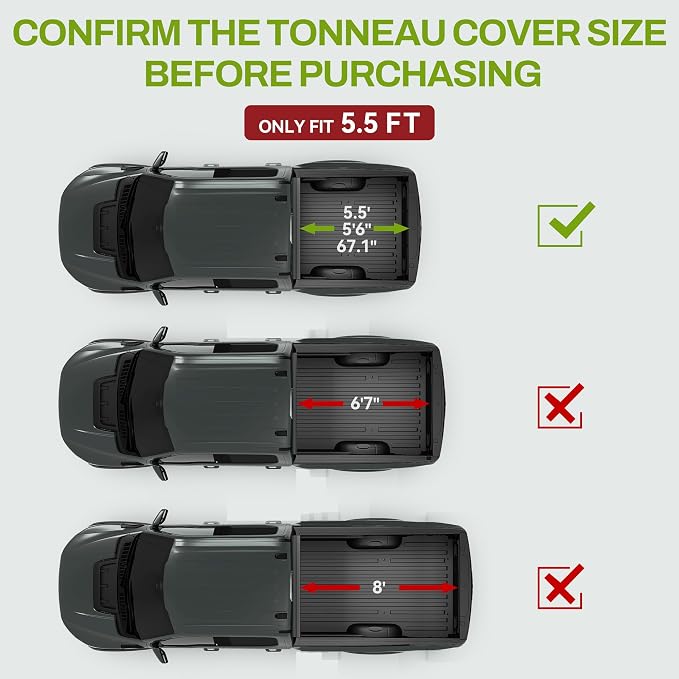 AUTOSAVER88 Hard Quad Fold Truck Bed Tonneau Cover Fit for Ford F-150 F150 2015-2026 with 5.5ft Bed Excl. Raptor Series