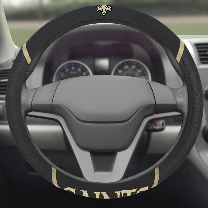 FANMATS NFL Unisex-Adult Embroidered Steering Wheel Cover