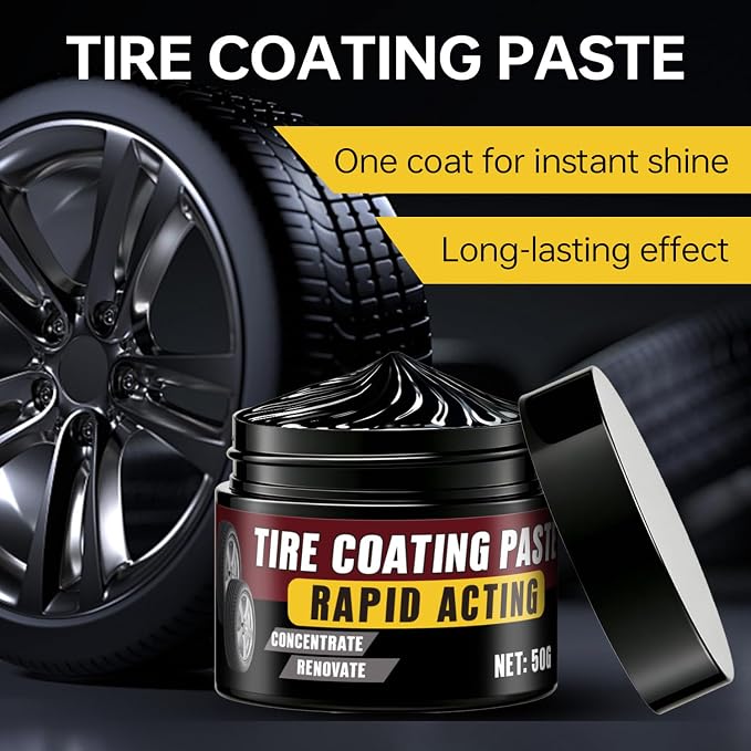 3PCS Tire Coating Paste, Tire Polishing Paste, Car Tire Shine with Sponge, Long-Lasting, UV Protection & Weather Resistant Tire Coating for Car, Truck, Motorcycle, RV