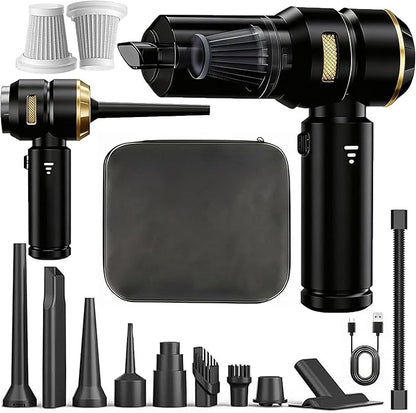 Handheld Car Vacuum Cordless, 22000Pa High Power Car Vacuum Cleaner and Air Duster, 2026 Upgrade 4-in-1 Car Vacuum Portable Cordless with 10 Multi-Nozzles for Small Jobs, Car, Home, Desk, Keyboards