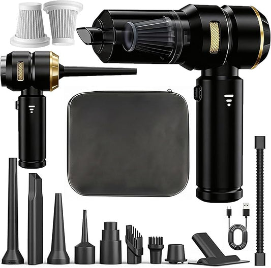 Handheld Car Vacuum Cordless, 22000Pa High Power Car Vacuum Cleaner and Air Duster, 2026 Upgrade 4-in-1 Car Vacuum Portable Cordless with 10 Multi-Nozzles for Small Jobs, Car, Home, Desk, Keyboards
