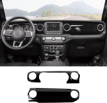 RT-TCZ Center Console Trim Cover Dashboard Control Panel Cover Decorative Interior Accessories for Jeep Wrangler JL JLU & Gladiator JT 2018-2022,Black
