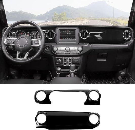 RT-TCZ Center Console Trim Cover Dashboard Control Panel Cover Decorative Interior Accessories for Jeep Wrangler JL JLU & Gladiator JT 2018-2022,Black