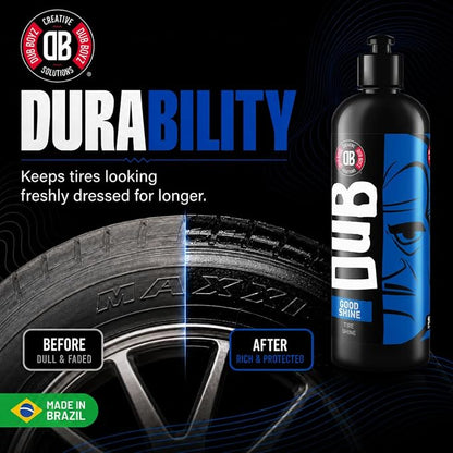 Tire Shine Spray - 16oz Wet Look Gloss Tire Dressing, No Sling Formula, Quick-Dry, UV Protection, Long Lasting | DUB BOYZ Good Shine
