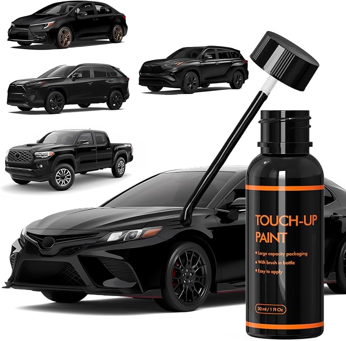 218 Midnight Black Metallic Touch Up Paint for Car, DIY Car Paint Scratch Repair Kit, Automotive Paints, Quick & Easy Fix Scratch Repair Compatible with Toyota Camry/Corolla/RAV4/Tacoma/Tundra