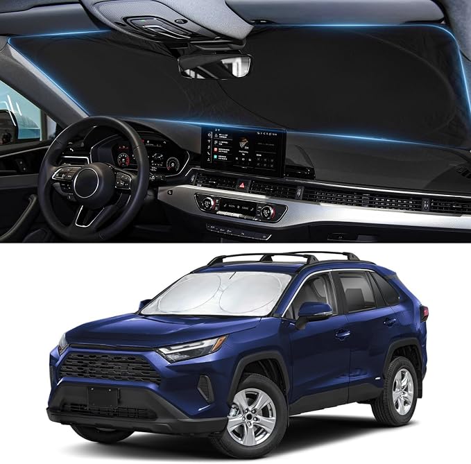 Sun Shade for RAV4 Windshield Sunshade fit for Toyota RAV4 2019-2021 2022 2023 2024 2025 Accessories Front Window Cover Shield Visor Protector Blocker