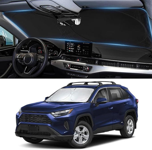 Sun Shade for RAV4 Windshield Sunshade fit for Toyota RAV4 2019-2021 2022 2023 2024 2025 Accessories Front Window Cover Shield Visor Protector Blocker