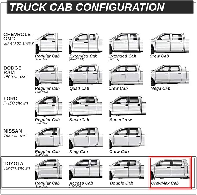 Pair of 5 Inches Stainless Steel Running Boards Side Steps Bars Replacement Compatible with Toyota Tundra CrewMax (Extended Crew) Cab 2007-2021