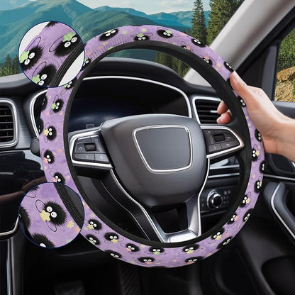 GENANY Funny Sprite Steering Wheel Cover, Non Slip Polyester Car Wheel Protector for Car SUV Truck, Universal 15 Inch