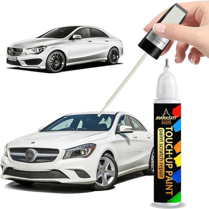 Calcite/Cirrus White(650/9650) Touch Up Paint For Mercedes Benz Exact Match-Chips and Nicks 2 in 1 Car Paint Pen Scratch Rapair for Mercedes Benz A/C/E/G/M/GL/GLA/GLB/GLC/CLS/SL/SLC