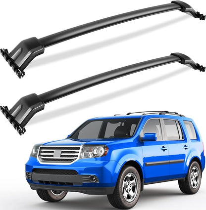 Wonderdriver Roof Rack Cross Bars Compatible with Honda Pilot 2009-2015 with Side Rails, Heavy Duty 200lb Aluminum Crossbars Rooftop Cargo Bag Kayak Luggage Carrier Canoe Kayak Cargo Accessories