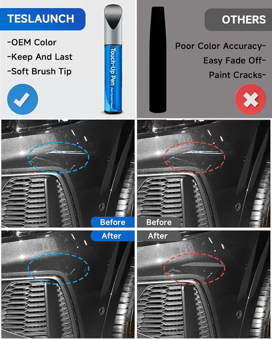 LY9T/0E Mythos Black Metallic Touch Up Paint Compatible With Audi Exact Match Car Paint Pen Scratch Repair