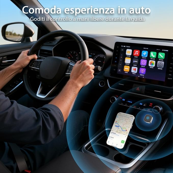 Wireless Carplay Adapter, Suitable for Vehicles Equipped with Cabled CarPlay, Plug and Play Feature enables Fast and Stable CarPlay Wireless Connection, Suitable for 800+ Vehicles (Grey)