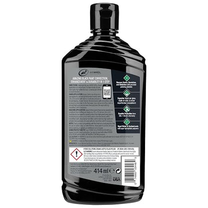 Turtle Wax Hybrid Solutions Ceramic Acrylic Black Car Polish and Wax, Car Scratch Remover & Car Paint Restorer for Black Cars, Deep Shine, Ceramic Coating Protection & Water Beading, 14 oz (Pack of 2)