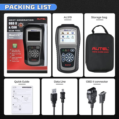 Autel MaxiLink ML519 Enhanced Mode 6 OBD2 Scanner Auto Diagnostic Scan Tool Check Engine Fault Code Reader CAN Scan Tool, Upgraded Ver. of AL319 Black