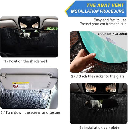 Sea Turtle Teal Windshield Sun Shade for Car Auto SUV Truck Foldable Front Window Sunshade Sun Visor Protector Block UV Rays Reflect Heat, 55" x 28"