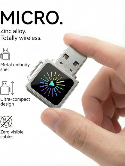 Wireless CarPlay & Android Auto Adapter 2-in-1, WiFi 6 Mini Metal Wireless CarPlay Dongle, Plug & Play USB-A for iPhone iOS 10+ & Android 11+, Converts Factory Wired CarPlay/Android Auto to Wireless