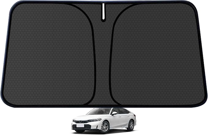 Civic Customized Windshield Sun Shade for 2022-2025 2026 Civic LX/EX/EX-L/Touring (Not for 2022 Sport) Sedan Front Window Sunshade Visor Protector Foldable Blocks UV Rays Keep Car Cooler Accessories