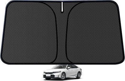 Civic Customized Windshield Sun Shade for 2022-2025 2026 Civic LX/EX/EX-L/Touring (Not for 2022 Sport) Sedan Front Window Sunshade Visor Protector Foldable Blocks UV Rays Keep Car Cooler Accessories