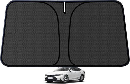 Civic Customized Windshield Sun Shade for 2022-2025 2026 Civic LX/EX/EX-L/Touring (Not for 2022 Sport) Sedan Front Window Sunshade Visor Protector Foldable Blocks UV Rays Keep Car Cooler Accessories
