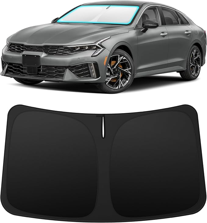 INSAUTO Custom Fit Windshield Sun Shade Accessories for Kia K5 2021-2026, Foldable Front Window Sunshade, UV & Heat Reflector, Keeps Interior Cool, Includes Storage Bag