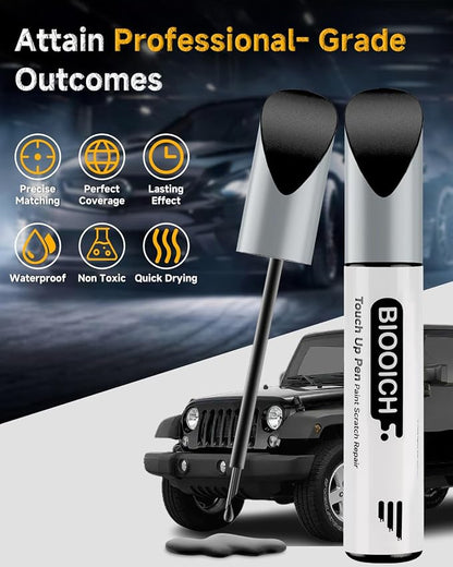 Touch Up Paint Pen Exact Color Match Car Chip and Scratch Repair (for Jeep, Brilliant Black Pearl(PXR/AXR))