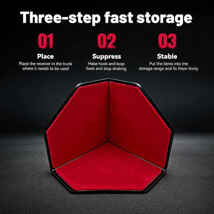 4 Pack Adjustable Hook and Loop Trunk Organizer Blocks for Car & Truck | Non-Slip Lining, Designed for Felt-Lined Car Interiors (3.94"x3.94"x3.94")