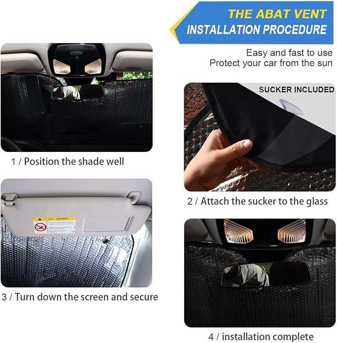 Evil White Eyes Black Windshield Sunshade Car Sun Shade Front Window Shade for Truck SUV Blocks UV Rays Sun Reflector Visor Protector Accordion Folding