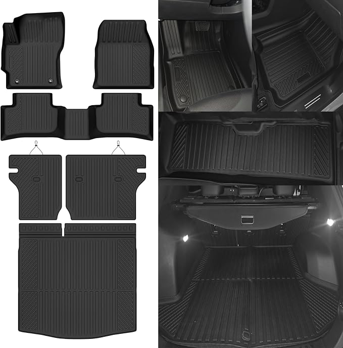 Custom Fit Floor Mats for 2022-2026 Toyota Corolla Cross Gas AWD (Not for FWD/Hybrid), All Weather TPE Floor Liners & Trunk Mat & Backrest Protectors, Odorless Full Set Interior Accessories