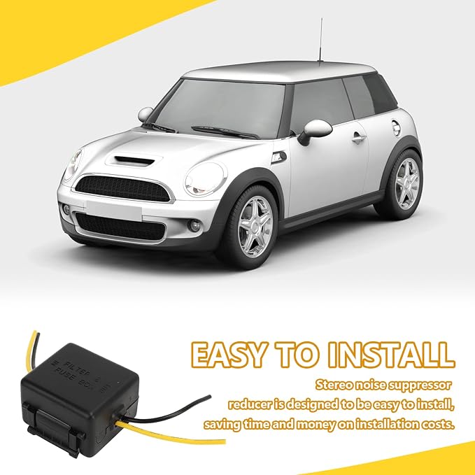 2Pcs Car Stereo Noise Filter, 12V Car Power Filter, 3.93in Amplifier Noise Filters, ABS Cars Radio Power Filters for Cars Stereos Receivers, Equalizers, Amplifier, Speaker