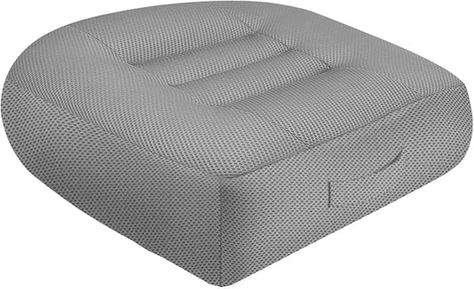 Car Booster Thick Height Adjustable Seat Cushion with Breathable Mesh Cover, Portable Seat Cushion for Driving, Office Chairs Wheelchairs Trucks SUV's and Home Use Gray