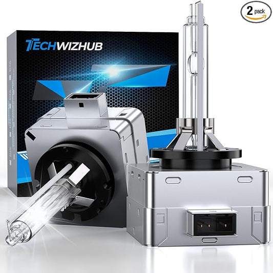 D1S Xenon HID Bulbs, 6000K 35W Cool White High/Low Beam 66144 66140 85140 85415 Replacement Bulb, Easy Installation, Pack of 2
