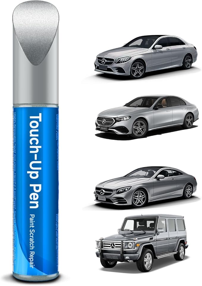 744/9744 Brilliant Silver Metallic Touch Up Paint Compatible With Mercedes-Benz Exact Match Car Paint Pen Scratch Repair