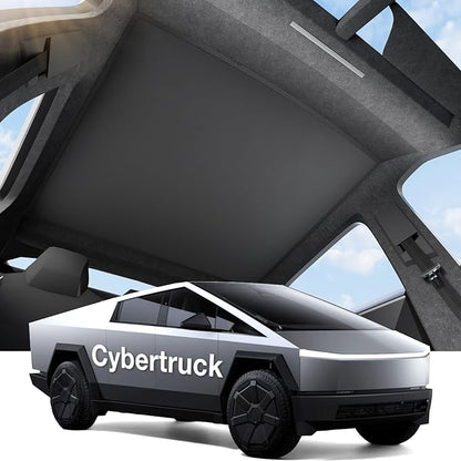 Wigoo Tesla Cybertruck Sunshade Roof [Never Sag, Nano Ice-Crystal Coatings] 3rd-Gen Heat Insulation Glass Roof Sun Shade, Accessories for Tesla Cybertruck 2023~2026, Tesla Interior Black