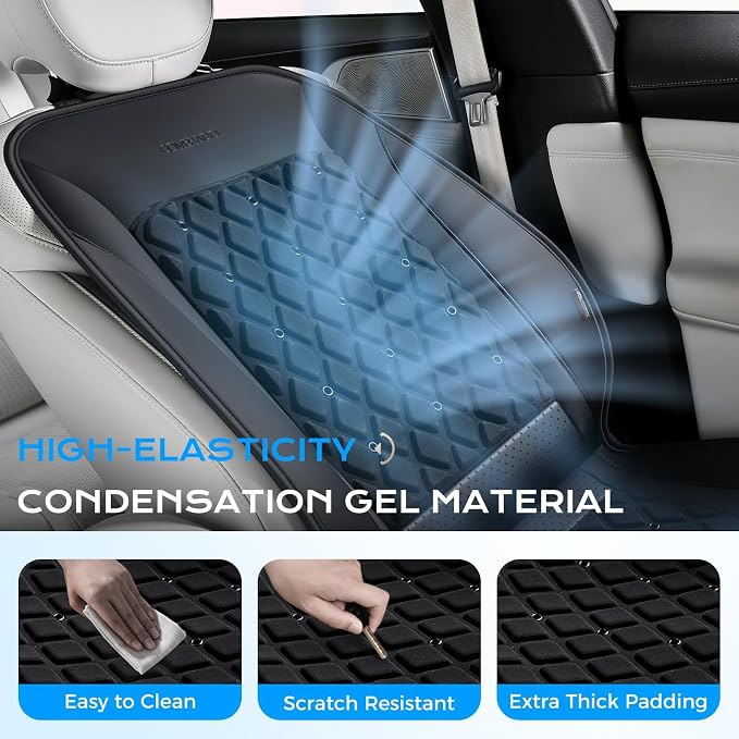 Coverado Upgraded Cooling Car Seat Cushion 8 Turbo Fans 12V-24V Ventilated Cooling Seat Cover 3 Adjustable Wind Speeds Long Lasting Coolness Summer Driving Universal Fit for Car SUV Truck Black