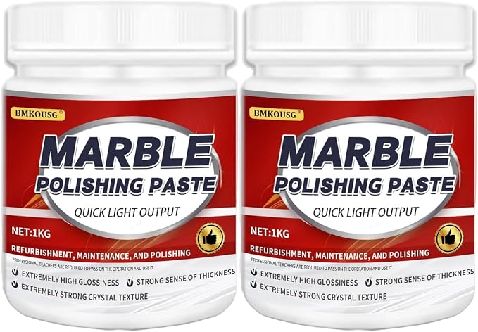 Granite Polishing Paste, Marble Cleaner Countertop, Quartz Polish, Granite Polishing Kit | Marble Cleaner and Polish - Enhances Shine & Maintenance, Safe for Stone Surfaces, 2.2LB (2 - PCS)