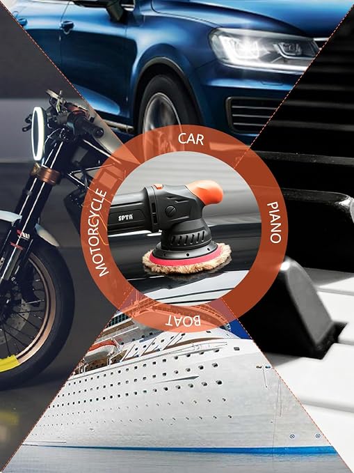 SPTA Wool Polishing Pads, 2Pcs 5 Inch (125mm) Wool Cutting Pad, Long Hair Wool Buffing and Polishing Pad Set, Wool Buffing Wheel for Heavy Cut for 5 Inch Car Polisher Polishing, Buffing and Cutting