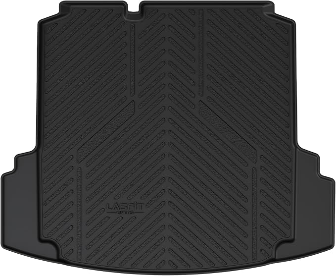 LASFIT Trunk Mat for Volkswagen Jetta 2011-2018, Custom Fit All-Weather TPE Rubber Cargo Mat for VW Jetta Accessories Trunk Liner Cargo Liner, Waterproof, Easy to Clean, Black