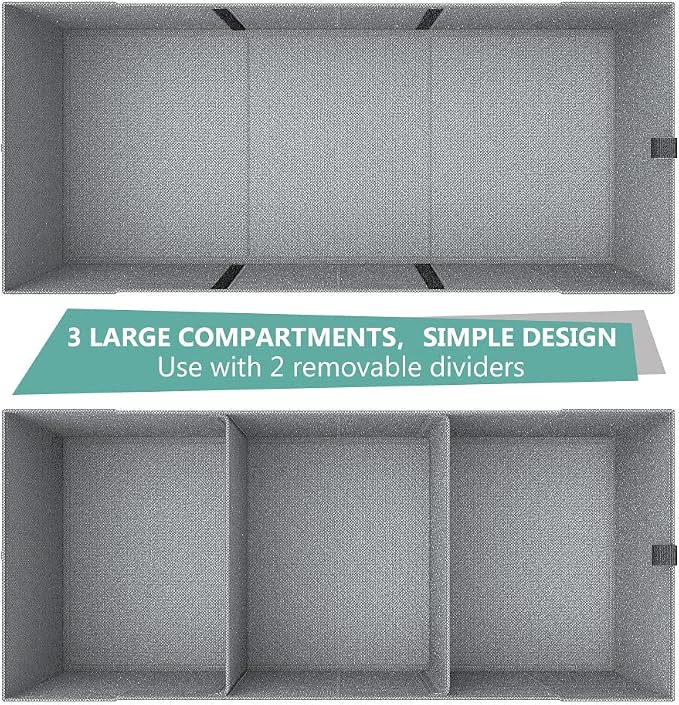 MIU COLOR Trunk Organizer for Car, Car Organizer, Sturdy Trunk Organizer for SUV, Non-Slip Bottom, Storage Organizer for Sedans, Van, Jeep, Grocery, Large 3 Compartments, Blue 32"×13"×10.6"