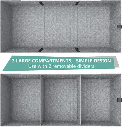 MIU COLOR Trunk Organizer for Car, Car Organizer, Sturdy Trunk Organizer for SUV, Non-Slip Bottom, Storage Organizer for Sedans, Van, Jeep, Grocery, Large 3 Compartments, Blue 32"×13"×10.6"