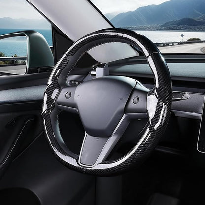 Steering Wheel Cover for Tesla Model 3(2017-2023) Model Y(2020-2024), Steering Wheel Accessories for Tesla Model 3/ Y
